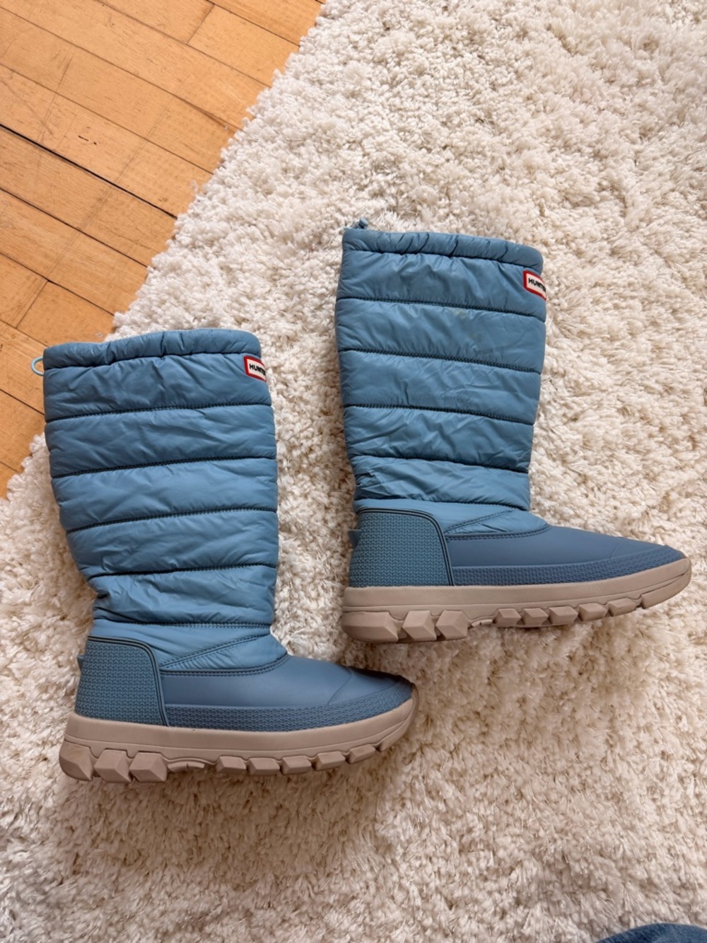 Hunter Insulated Winter Boots Women’s Light Blue Size 7 - Picture 2 of 5